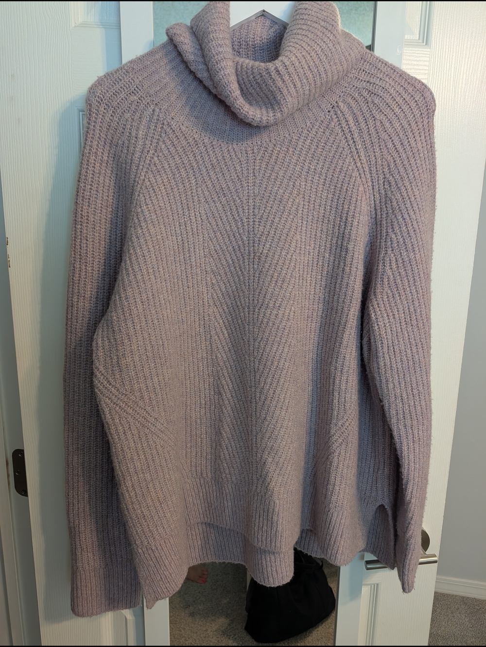 Madewell Lilac Ribbed Turtleneck Sweater